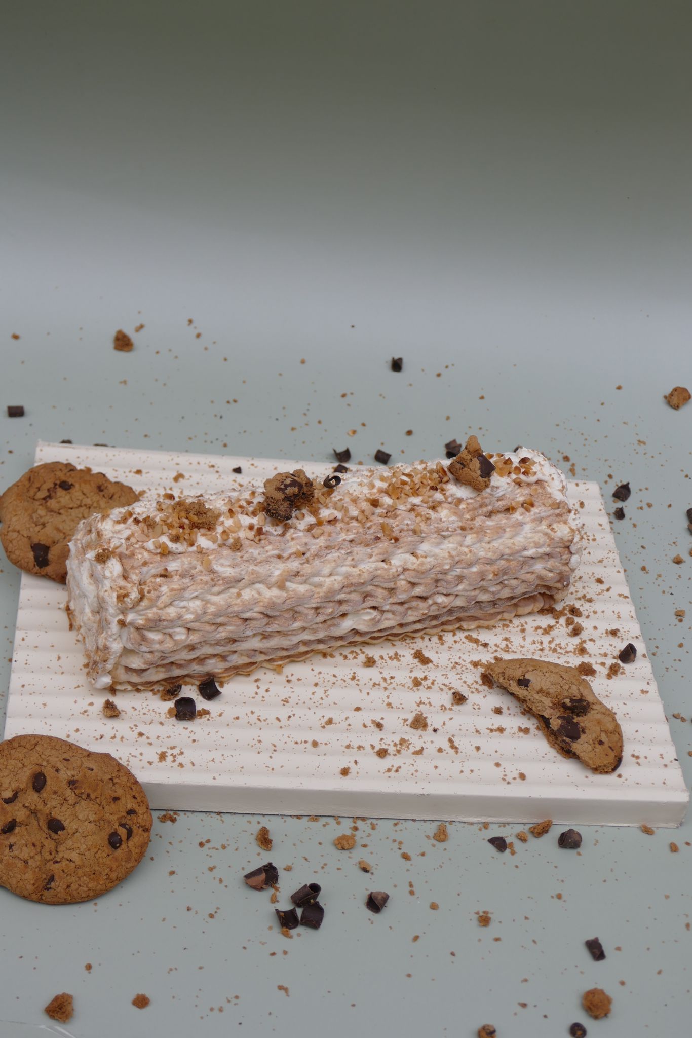 Bûche noisette cookie parvé